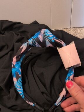 Floral Knot Headband in Blue and Pink
